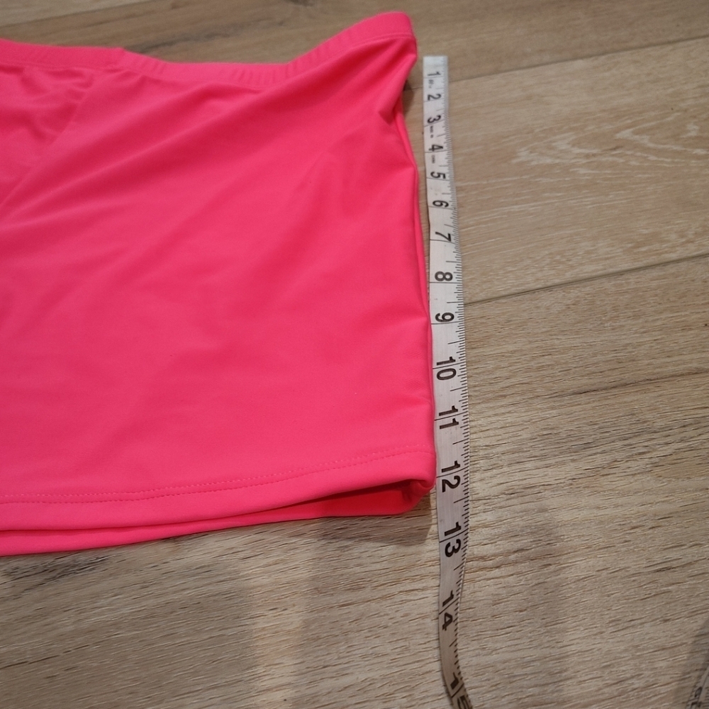 Womens 18 Pink Swim Dress Tankini Boy Shorts Tummy Control Barbiecore Preppy - Picture 7 of 9